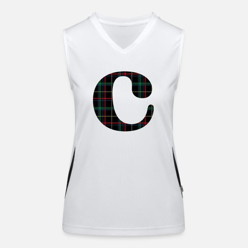 Monogramme c tartan écossais Débardeur respirant contrasté Femme
