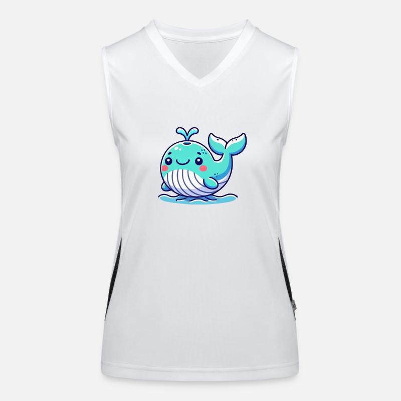 whale comic Women's Functional Contrast Tank Top