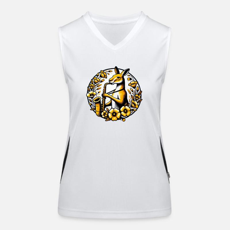 Saxophon Känguru Funktionelles Kontrast-Tank Top für Frauen