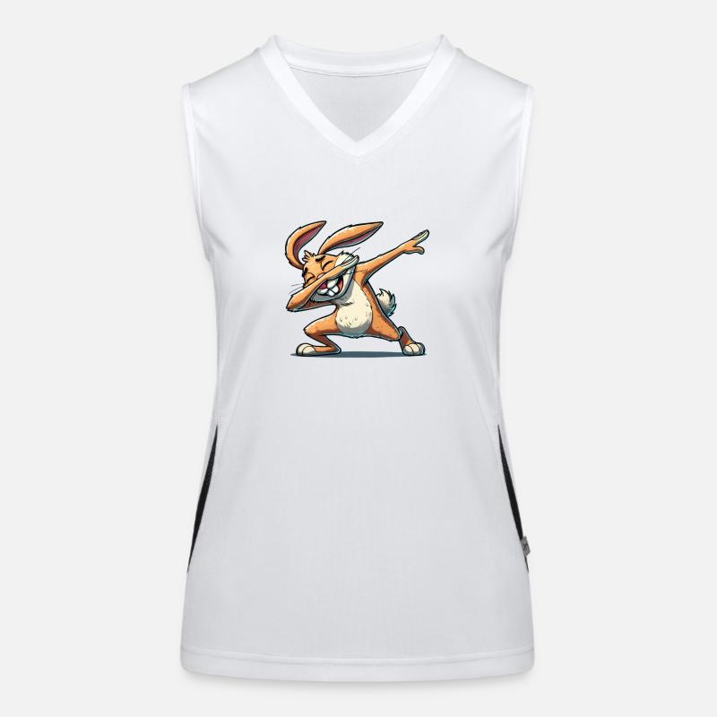 Bunny Dabbing Comic Women's Functional Contrast Tank Top
