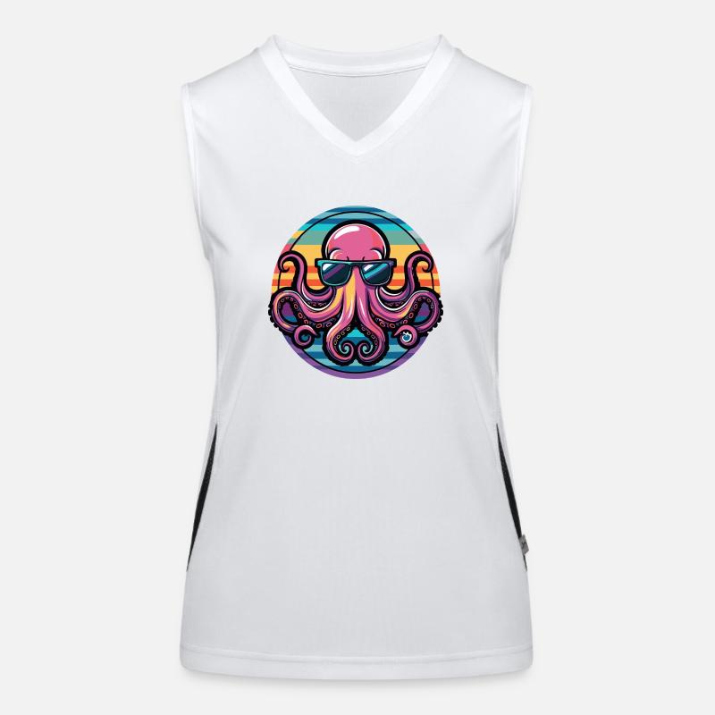 Oktopus Cool Comic Funktionelles Kontrast-Tank Top für Frauen