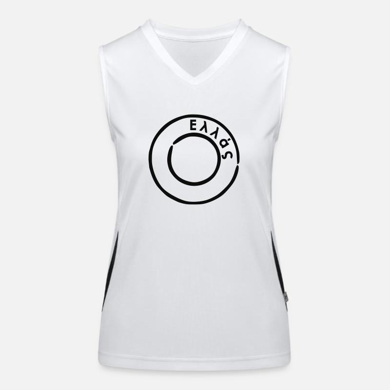Ellas - Greece Postmark Women's Functional Contrast Tank Top