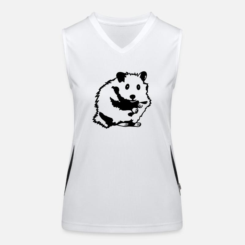 sitting Hamster Women's Functional Contrast Tank Top