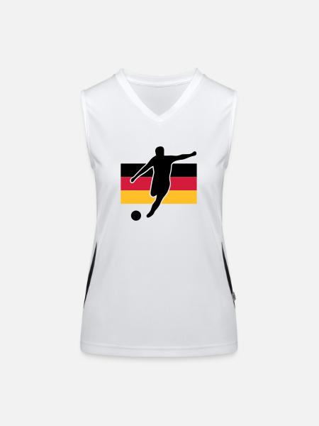 Football Football Germany - Women's Functional Contrast Tank Top - white/black - Front