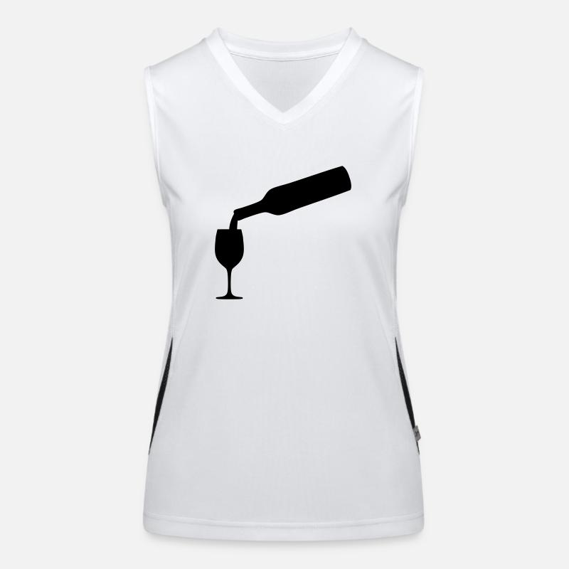 weinflasche wein weinglas Funktionelles Kontrast-Tank Top für Frauen