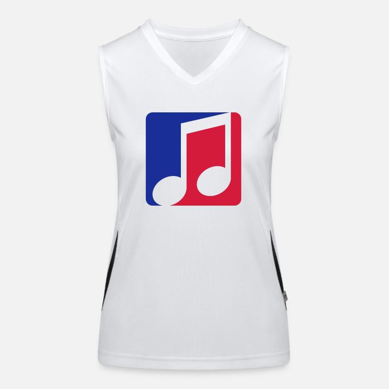 red blue button music note cool contour sign part Women's Functional Contrast Tank Top