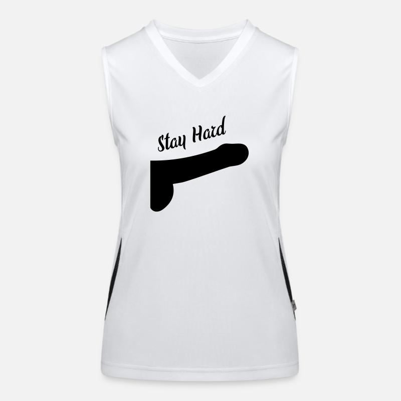 dick stay hard Funktionelles Kontrast-Tank Top für Frauen