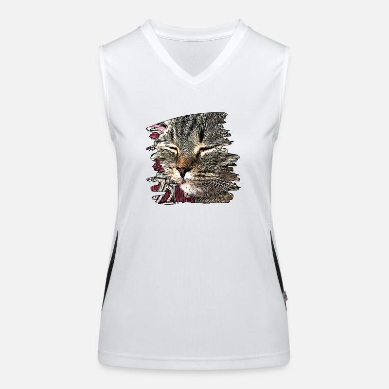 Katzengesicht 6 Funktionelles Kontrast-Tank Top für Frauen