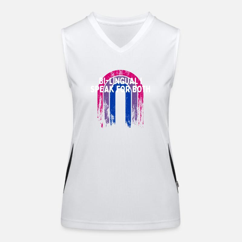 Bi-lingual I Speak for Both Bisexual Pride Month Funktionelles Kontrast-Tank Top für Frauen