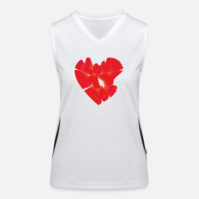 I love my dog. Funktionelles Kontrast-Tank Top für Frauen