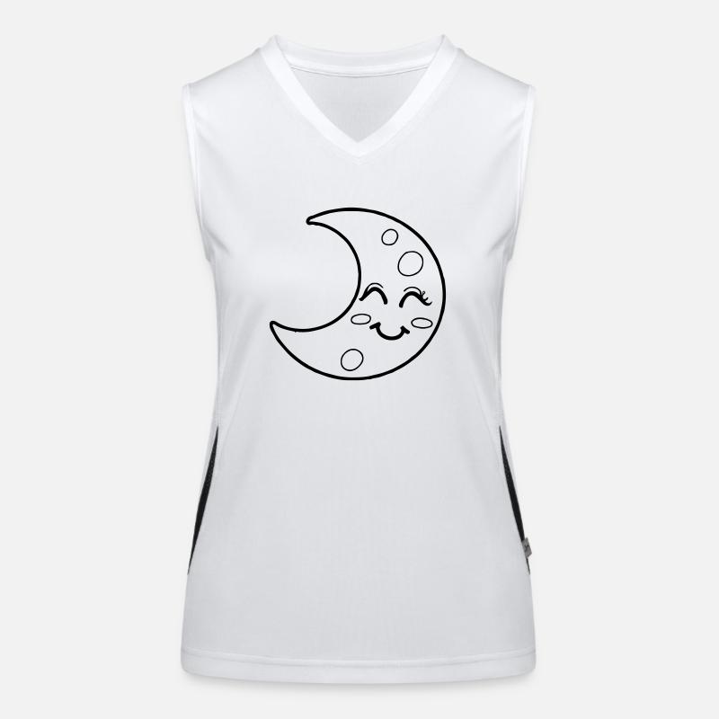Mond Schlafen Lächeln Glücklich Geschenkidee Funktionelles Kontrast-Tank Top für Frauen