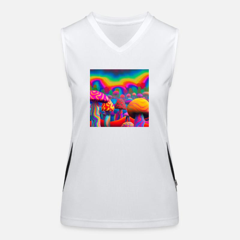 Rainbow mushroom forest Women's Functional Contrast Tank Top