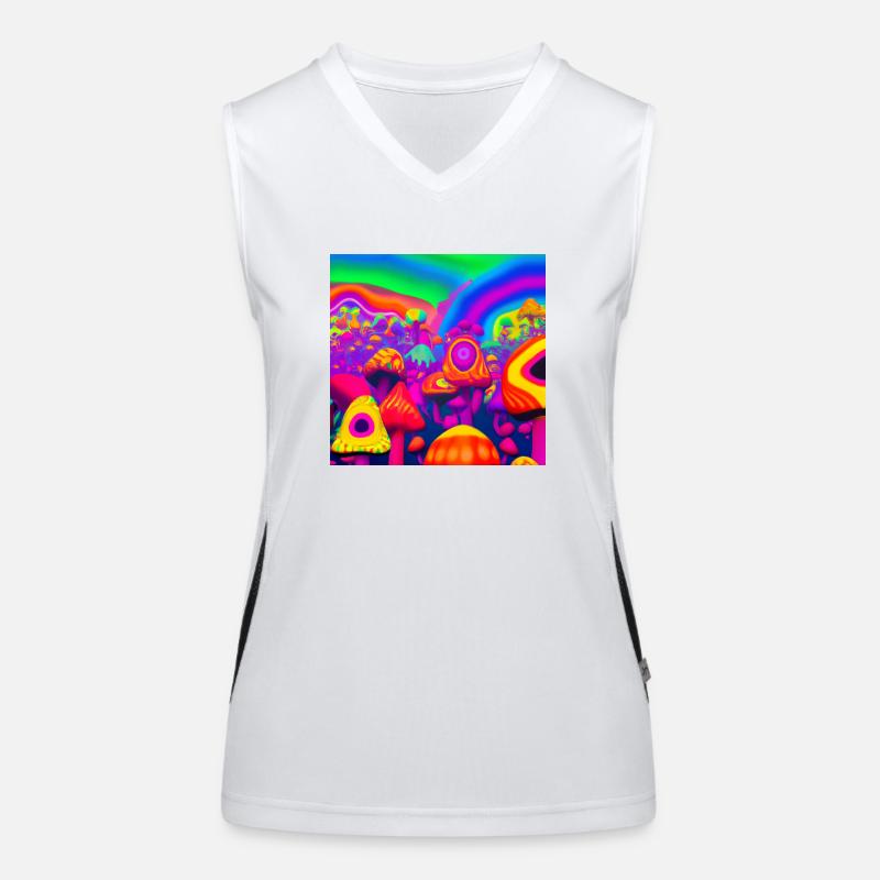 Rainbow Mushroom Forest 2 Women's Functional Contrast Tank Top