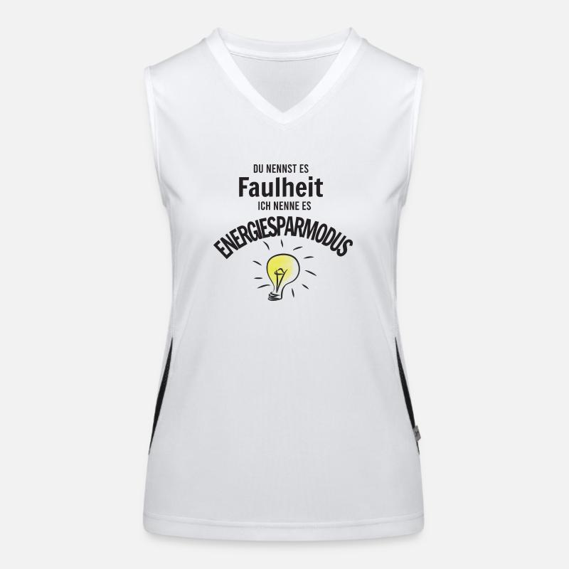 Faulheit oder Energiesparmodus Funktionelles Kontrast-Tank Top für Frauen