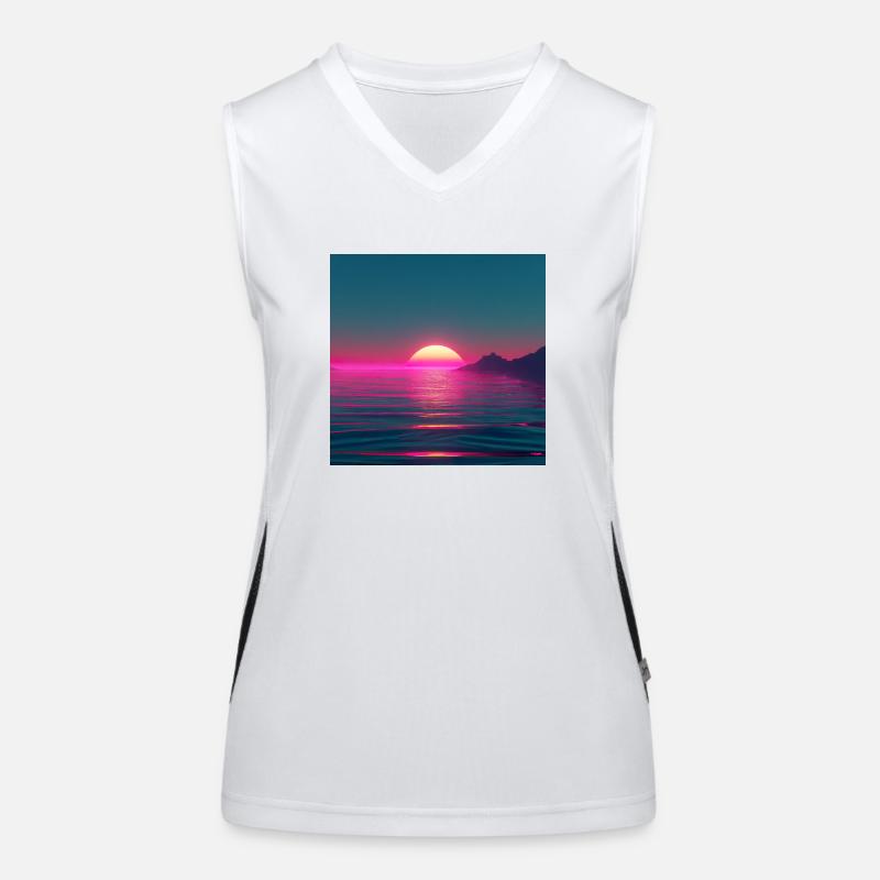 Sol Design - Funktionel kontrast tanktop til damer - hvid/sort
