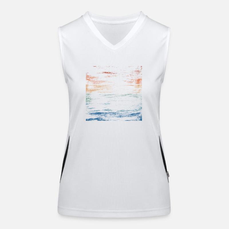 Retro Regenbogen Distressed Pinselstriche Funktionelles Kontrast-Tank Top für Frauen