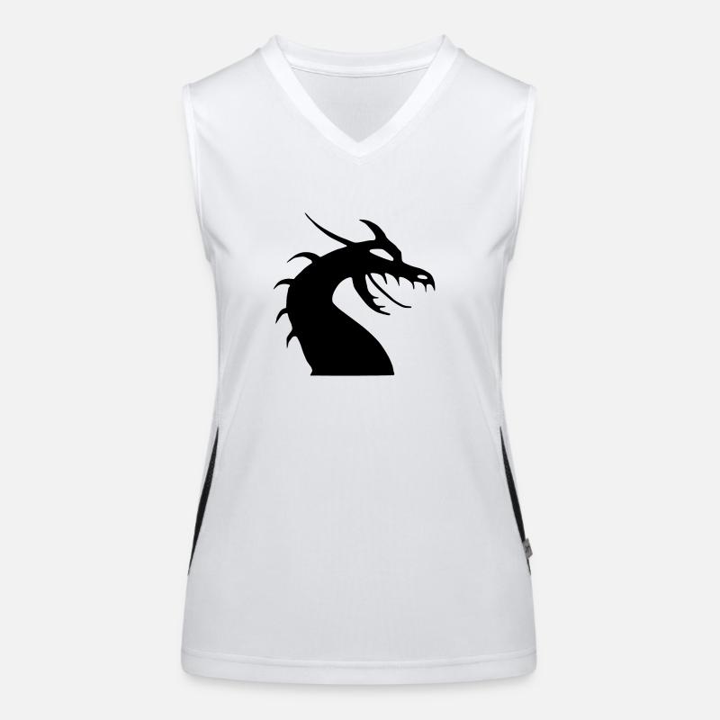 Silhouette de tête de dragon Débardeur respirant contrasté Femme