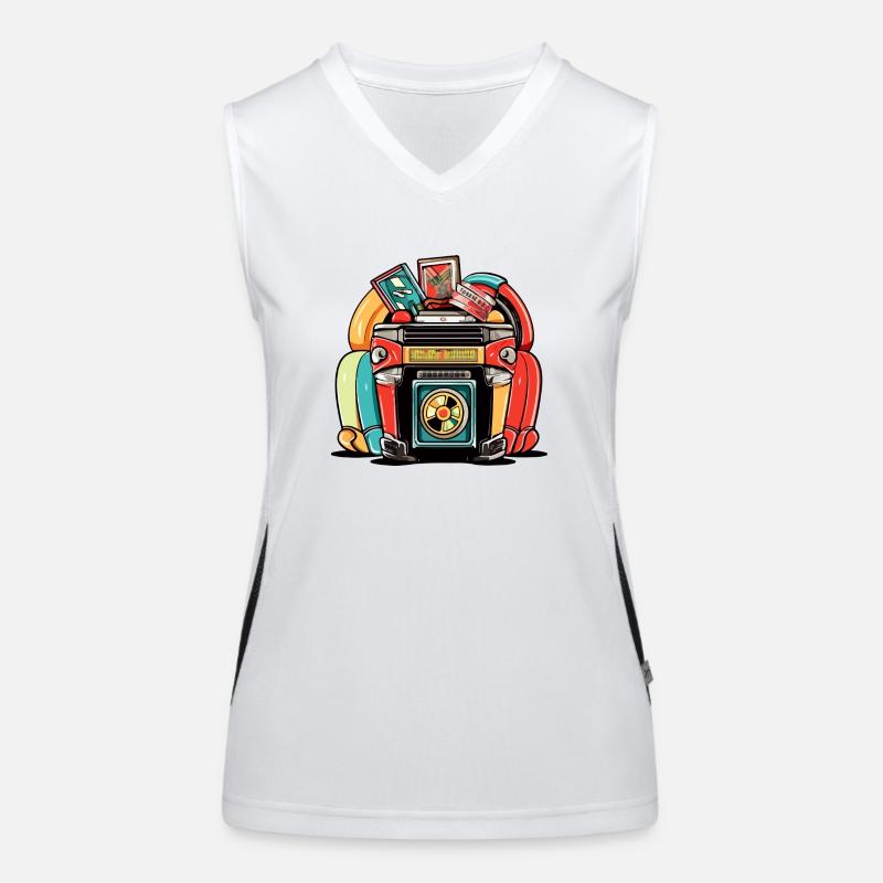 Jukebox der 70er Jahre Nr. 4 Funktionelles Kontrast-Tank Top für Frauen