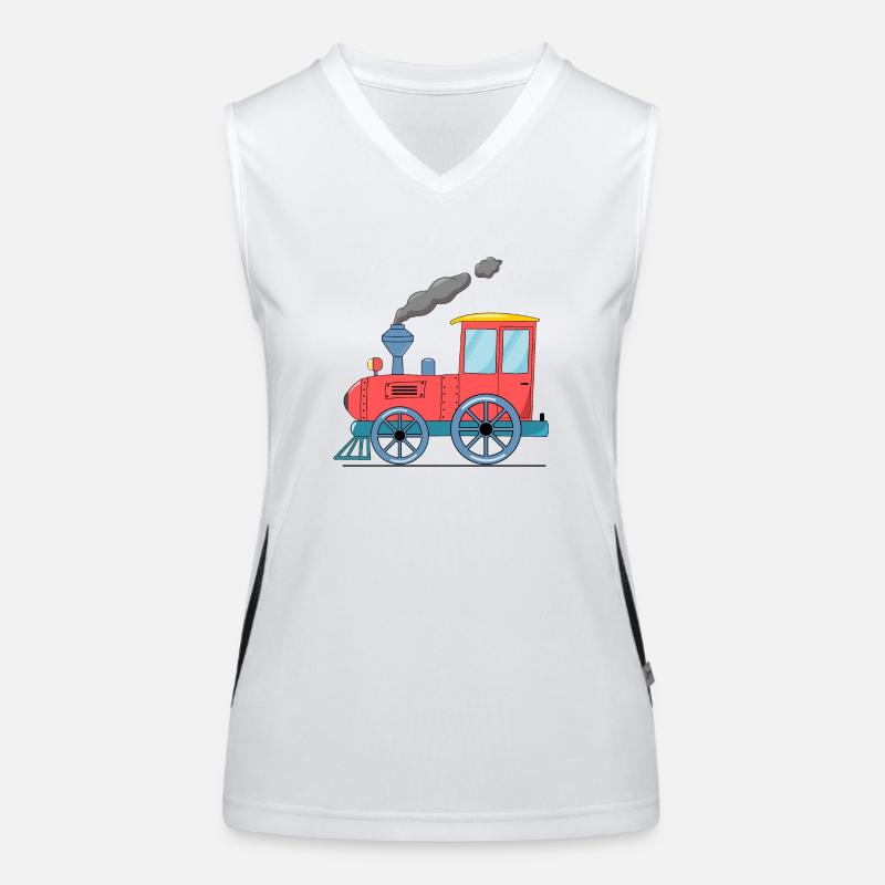 Kinderzug Eisenbahn rosa Funktionelles Kontrast-Tank Top für Frauen
