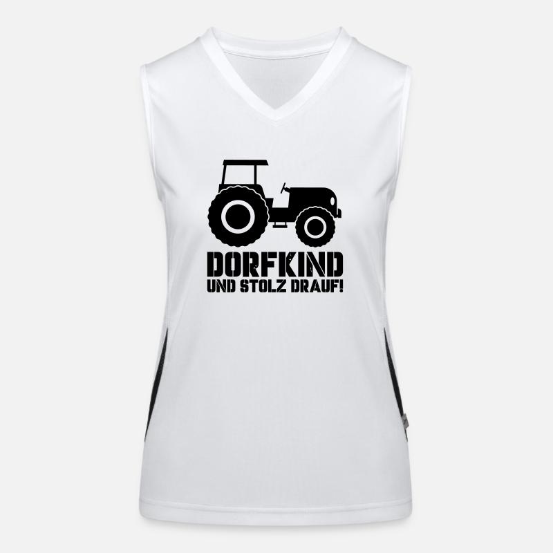 traktor dorfkind Funktionelles Kontrast-Tank Top für Frauen
