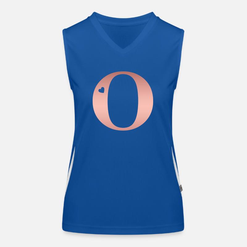 Buchstabe O Roségold Funktionelles Kontrast-Tank Top für Frauen