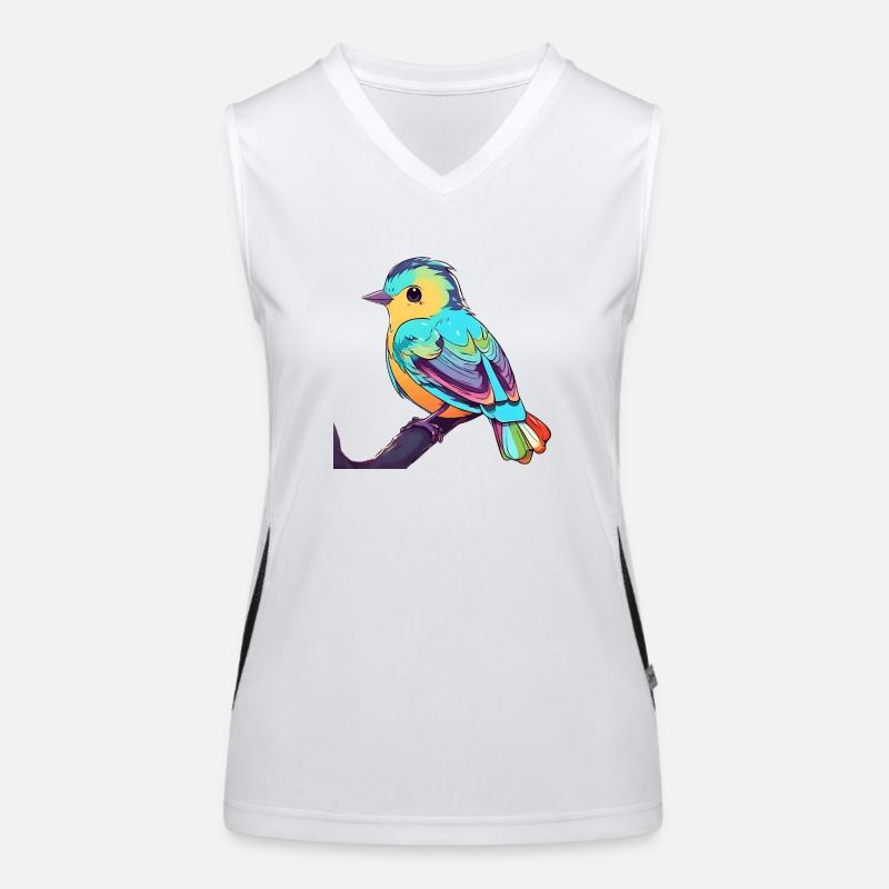 Bunter Piepmatz Funktionelles Kontrast-Tank Top für Frauen