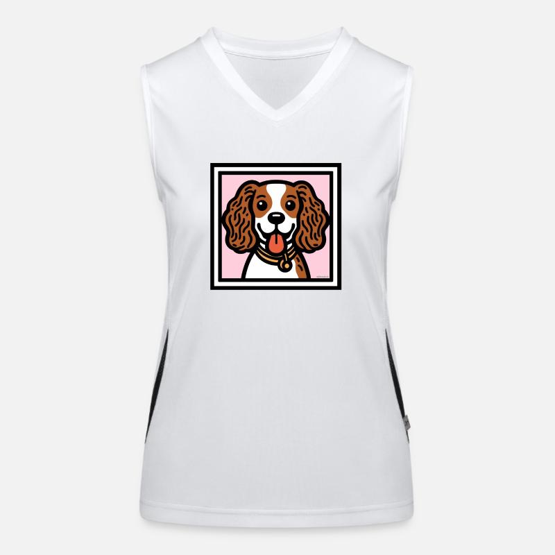 Cavalier King Charles Spaniel pop art Débardeur respirant contrasté Femme