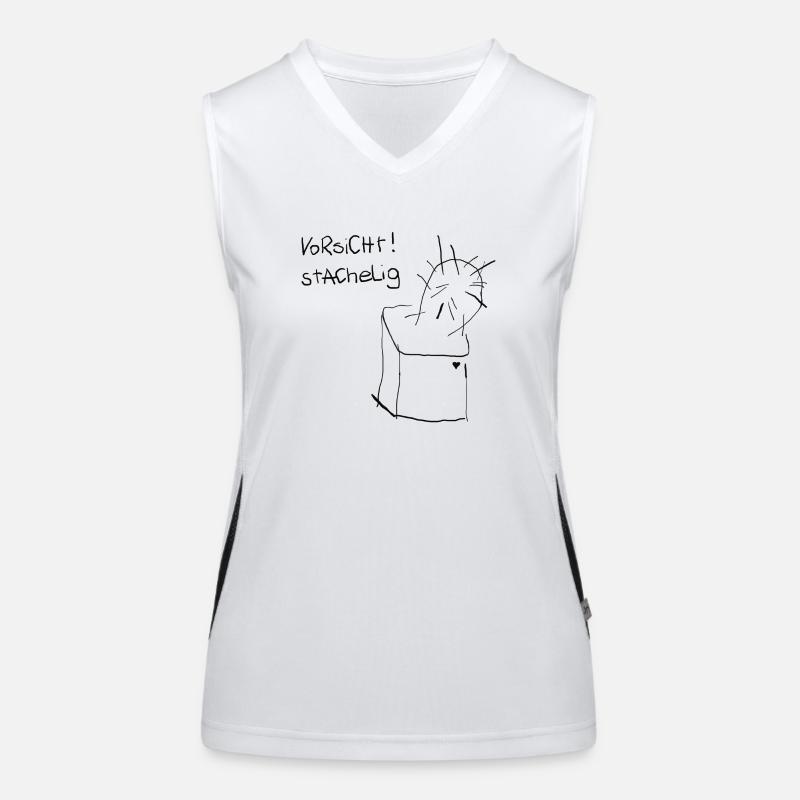 Caution! prickly 🌵😄 Women's Functional Contrast Tank Top