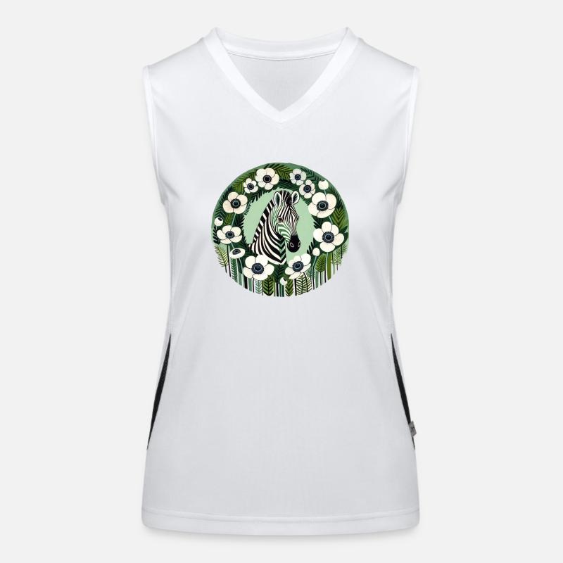 Retro-Zebra Funktionelles Kontrast-Tank Top für Frauen