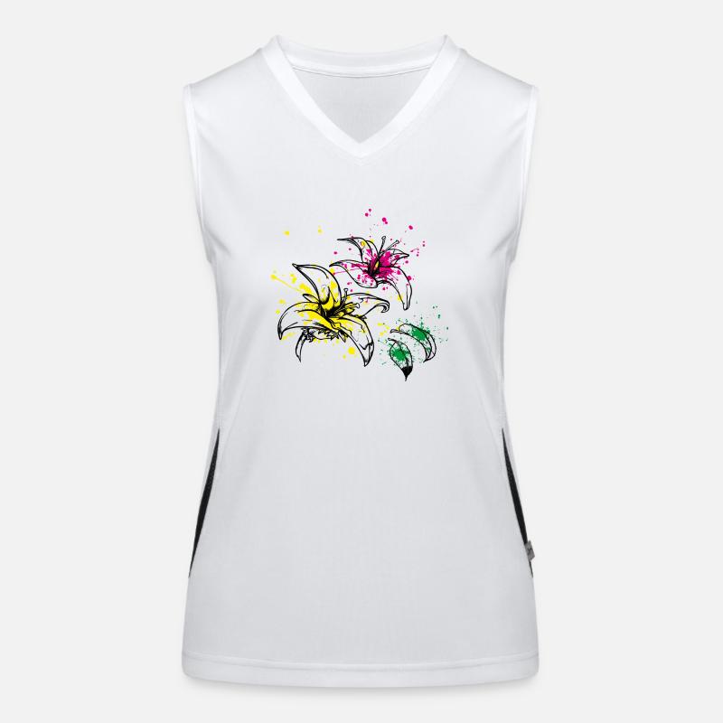 blüten splash Funktionelles Kontrast-Tank Top für Frauen