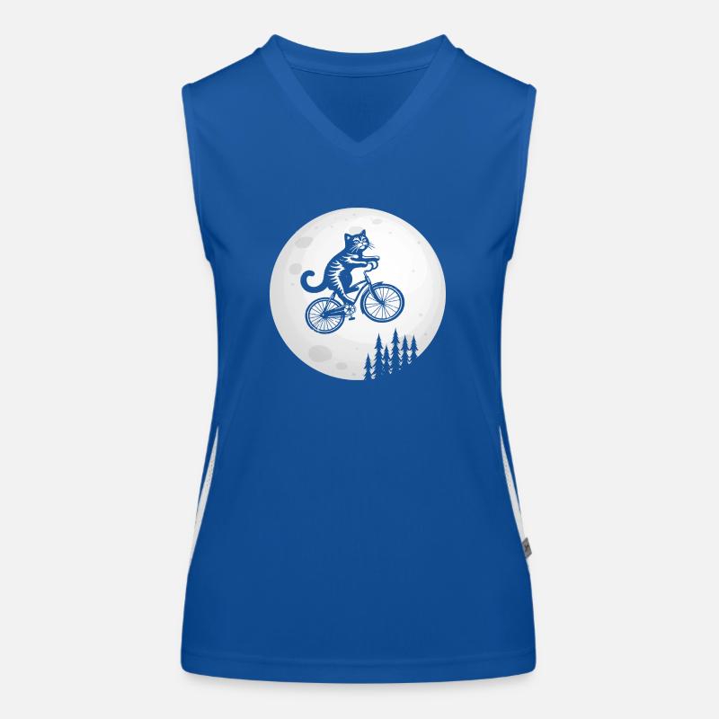 Chat Vélo Lune Débardeur respirant contrasté Femme