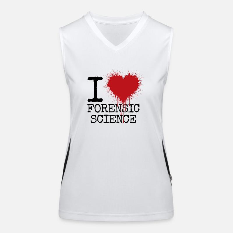 Ich liebe Forensik Funktionelles Kontrast-Tank Top für Frauen