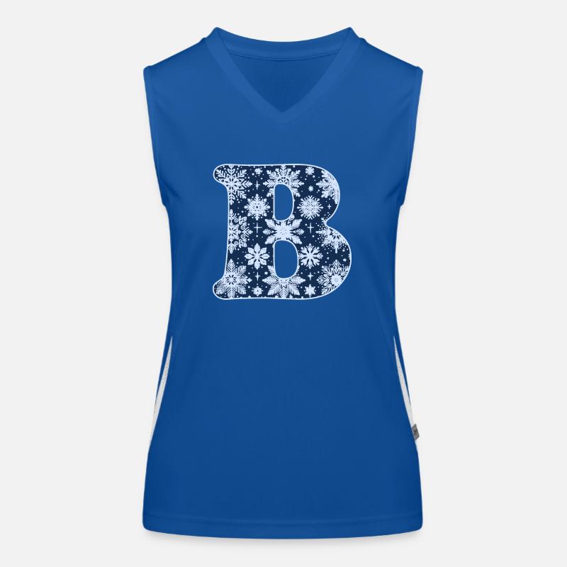 Buchstabe B Schneeflocken Funktionelles Kontrast-Tank Top für Frauen