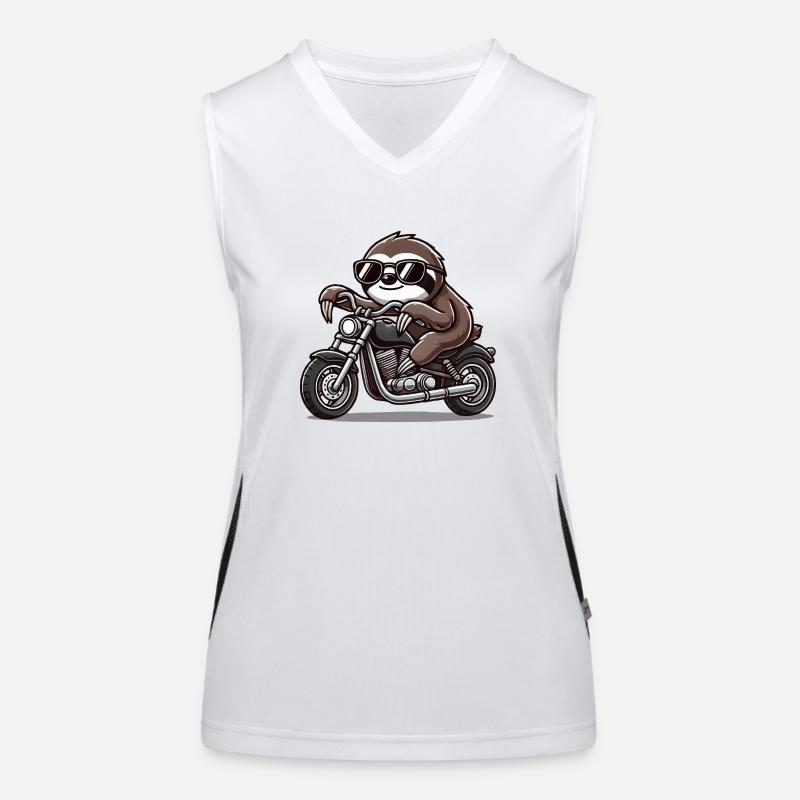 faultier motorrad Funktionelles Kontrast-Tank Top für Frauen