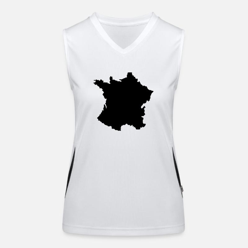 france map Funktionelles Kontrast-Tank Top für Frauen
