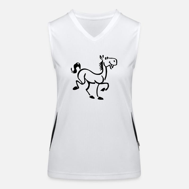 Pferd Funktionelles Kontrast-Tank Top für Frauen
