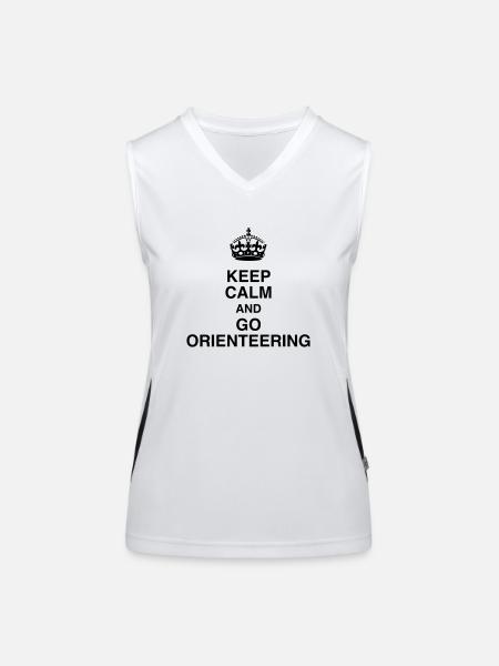 Orienteering / Orienteer / Orientierungslauf - Funktionelles Kontrast-Tank Top für Frauen - Weiß/Schwarz - Vorne