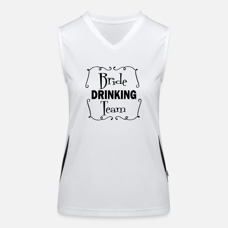 bride_drinking_team Funktionelles Kontrast-Tank Top für Frauen