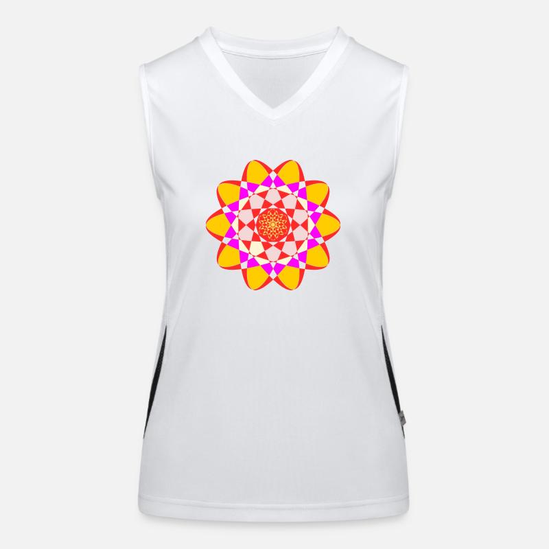 Mandala - Women's Functional Contrast Tank Top - white/black