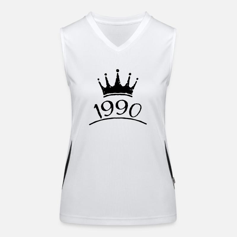 Krone 1990 Année de naissance Tshirt design Débardeur respirant contrasté Femme