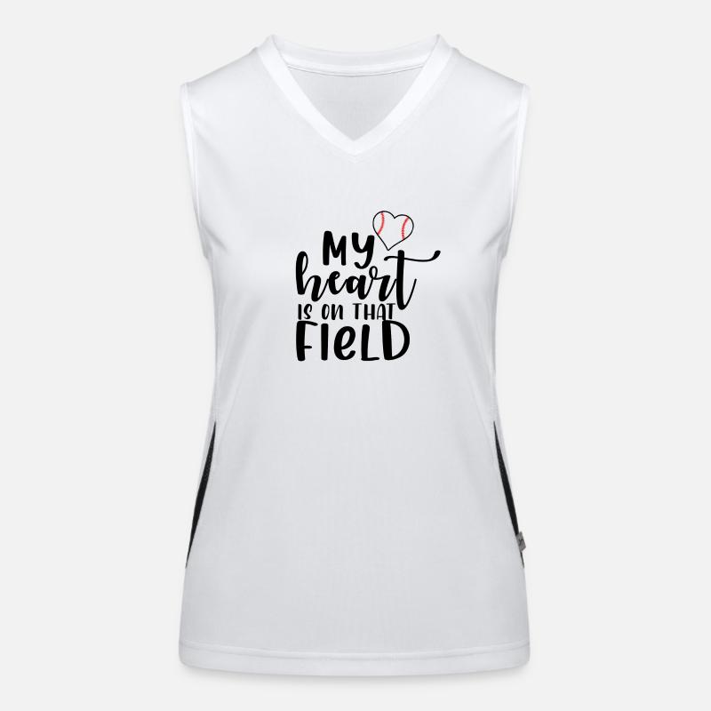 My Heart Is On That Field baseball mom mama Women's Functional Contrast Tank Top