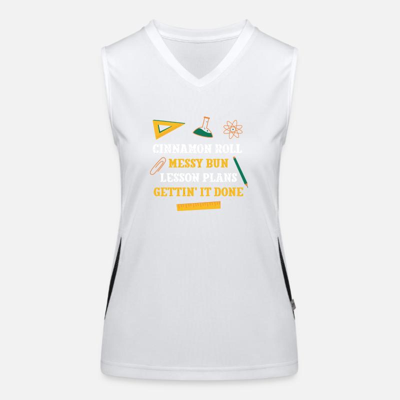 Cinnamon Roll Messy Bun Lesson Plans Funny Funktionelles Kontrast-Tank Top für Frauen