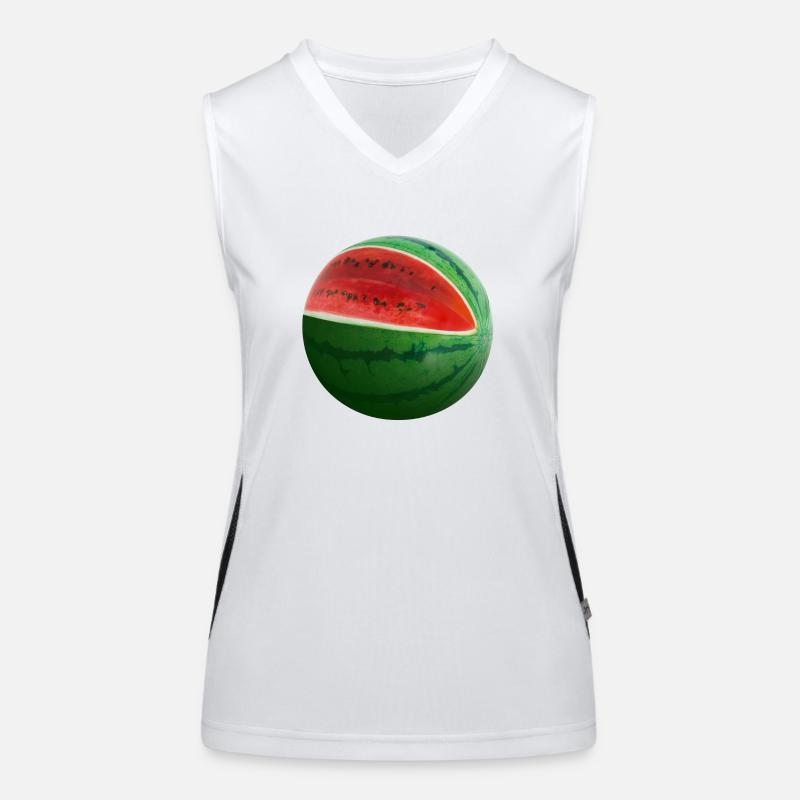 Melone Wasserball 1 Funktionelles Kontrast-Tank Top für Frauen