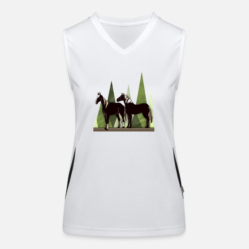 Pferde Funktionelles Kontrast-Tank Top für Frauen