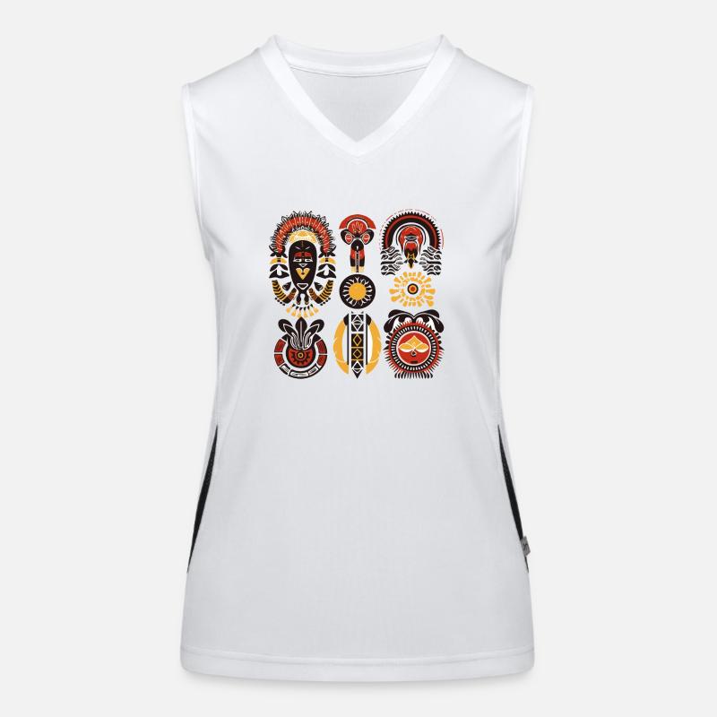 Afrikanische Folklore Funktionelles Kontrast-Tank Top für Frauen