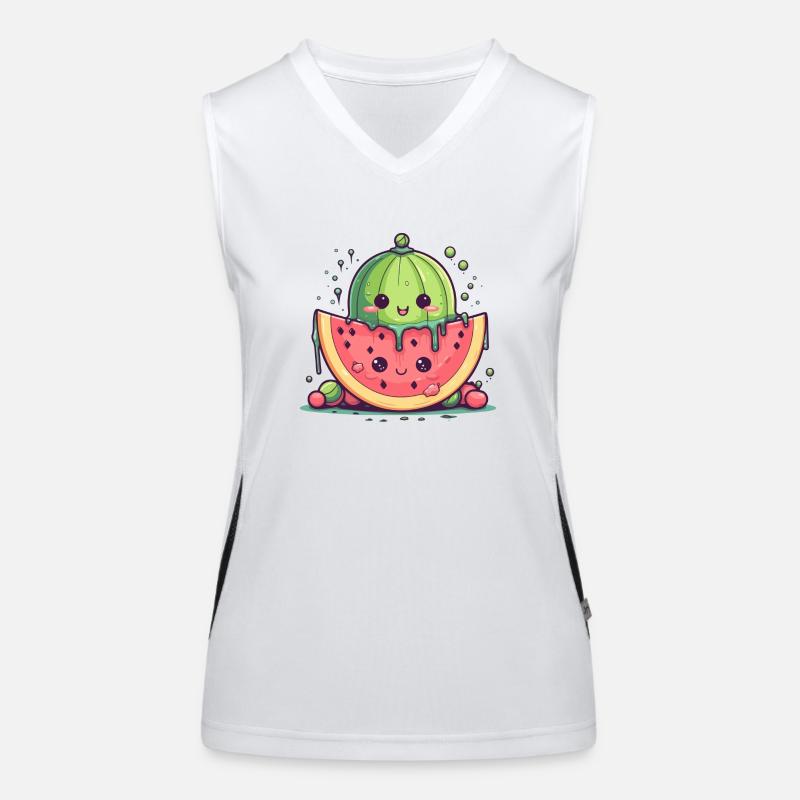 Pastèque et melon kawaii Débardeur respirant contrasté Femme