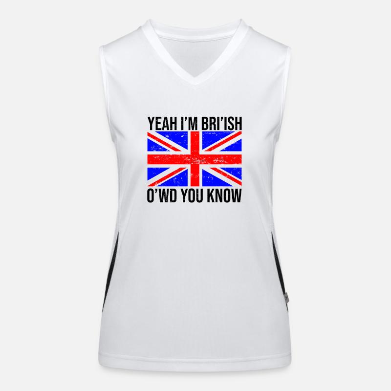 Yeah Im British How Would You Know White Women's Functional Contrast Tank Top
