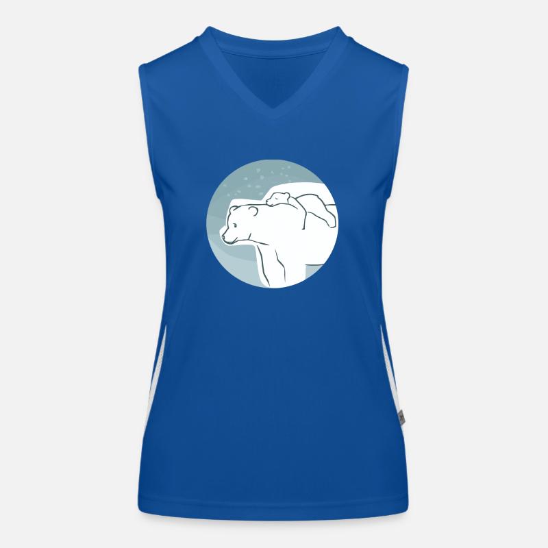 Polar bear with cub Women's Functional Contrast Tank Top