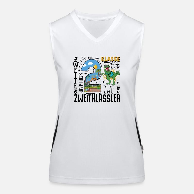 2. Klasse Dino T-Rex Funktionelles Kontrast-Tank Top für Frauen
