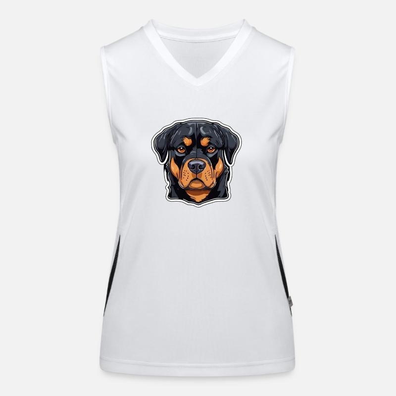 Rottweiler Rotti Black Rust Colored Large Dog Women's Functional Contrast Tank Top